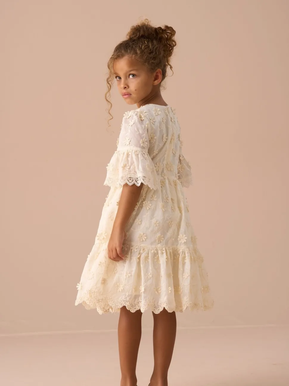 Angel & Rocket Cream Delphine Embellished Swing Dress
