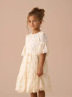 Angel & Rocket Cream Delphine Embellished Swing Dress