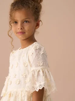 Angel & Rocket Cream Delphine Embellished Swing Dress