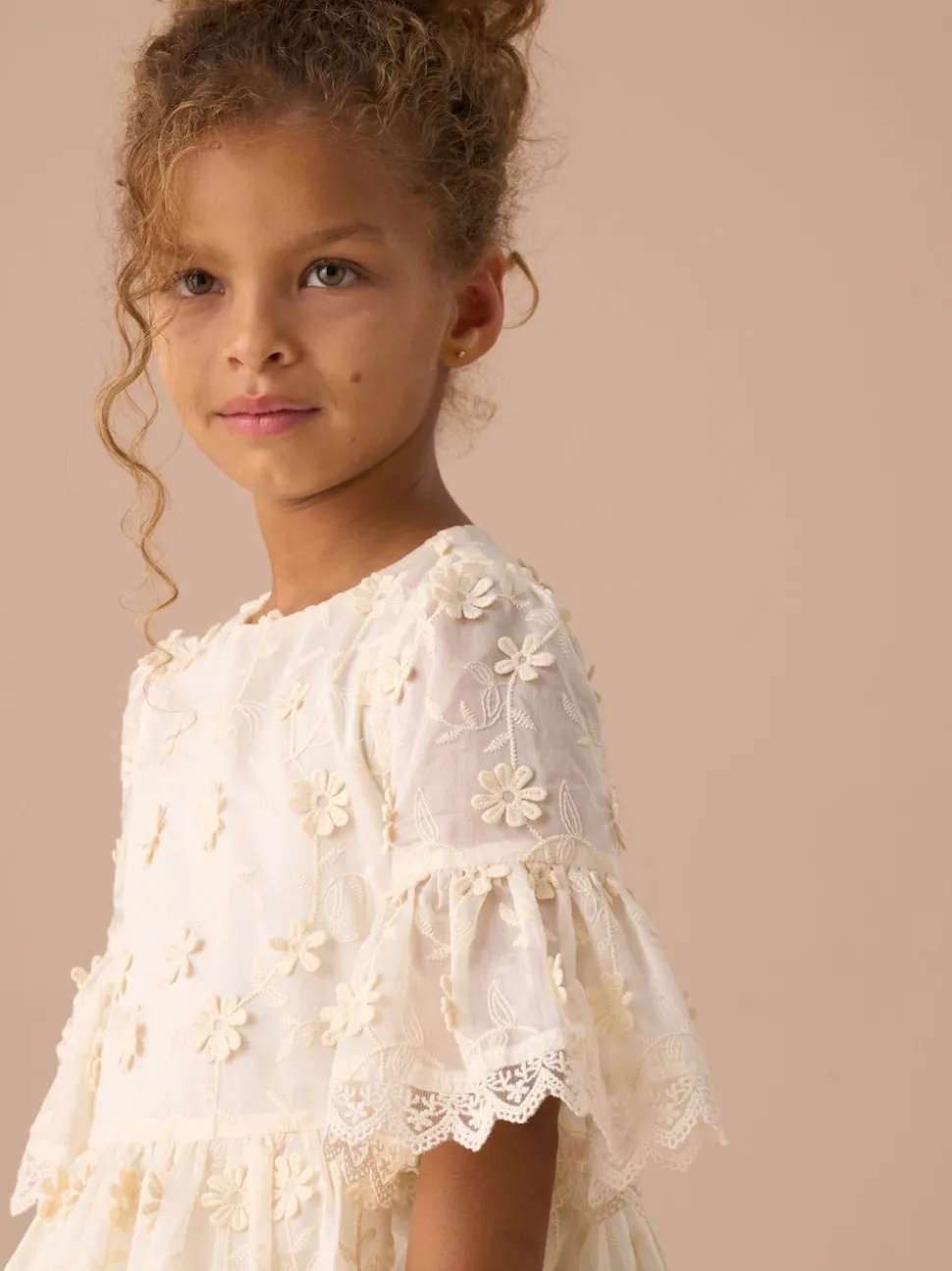 Angel & Rocket Cream Delphine Embellished Swing Dress