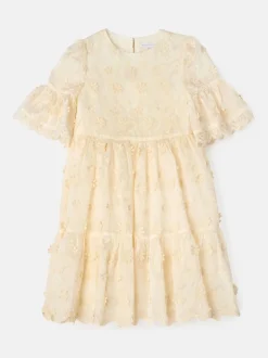 Angel & Rocket Cream Delphine Embellished Swing Dress