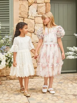 Angel & Rocket Cream Delphine Embellished Swing Dress