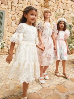Angel & Rocket Cream Delphine Embellished Swing Dress