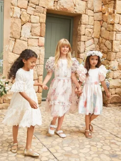 Angel & Rocket Cream Delphine Embellished Swing Dress