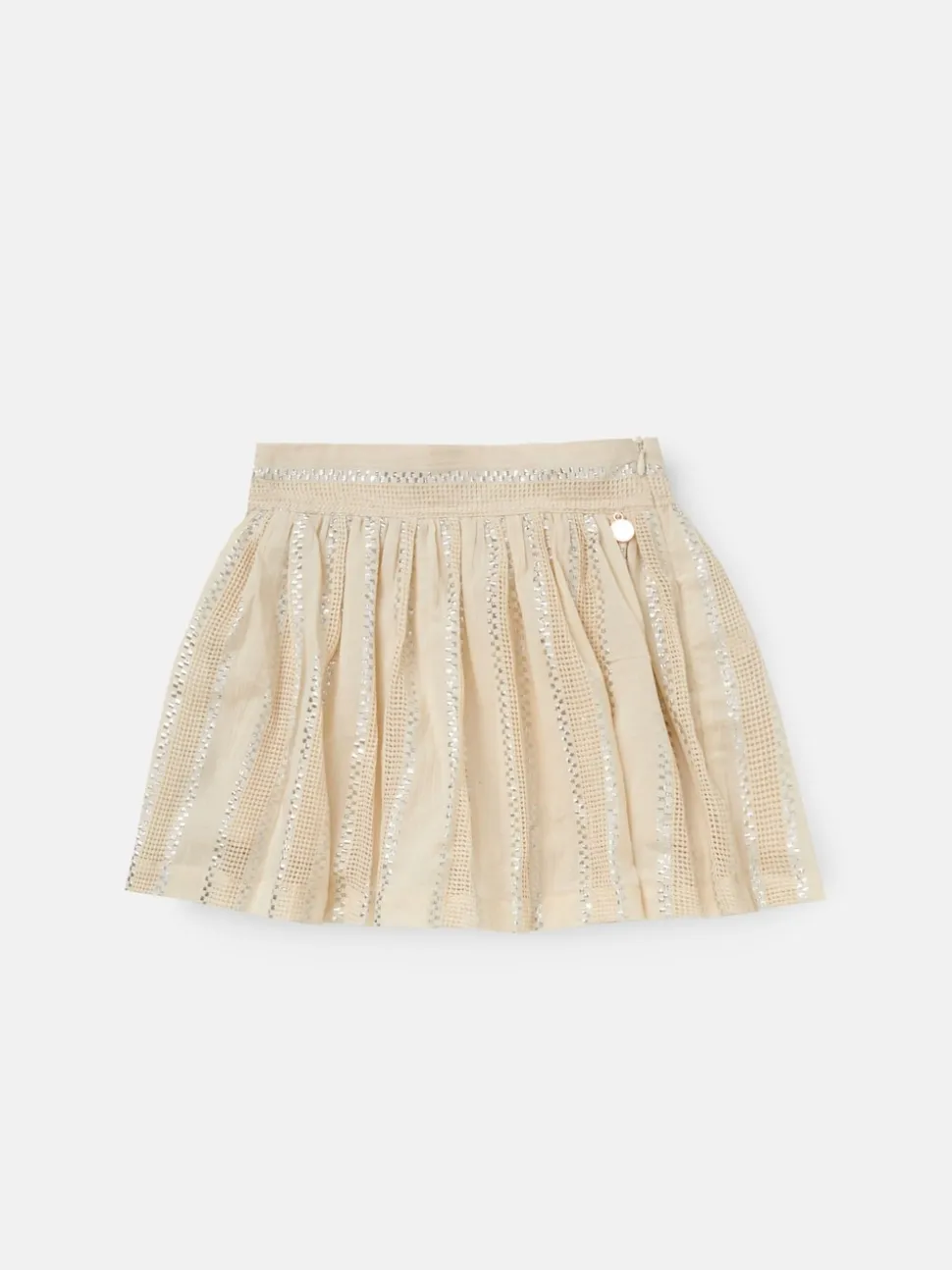 Angel & Rocket Cream Ellie Metallic Stripe Skort