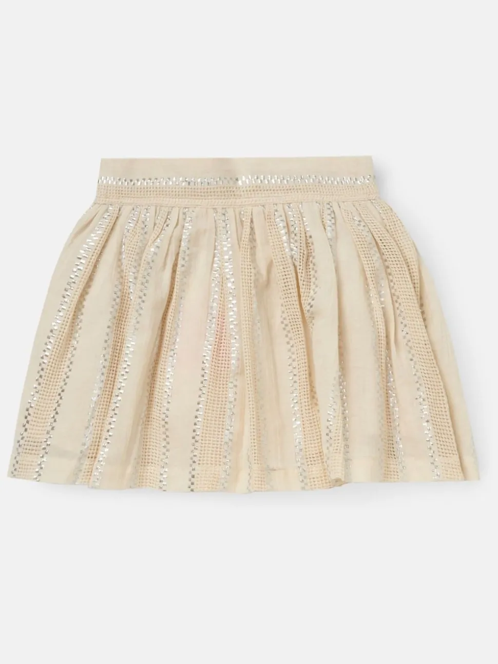 Angel & Rocket Cream Ellie Metallic Stripe Skort