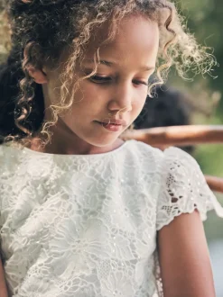 Angel & Rocket Cream Esme Lace Bodice Dress