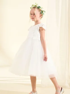 Angel & Rocket Cream Esme Lace Bodice Dress