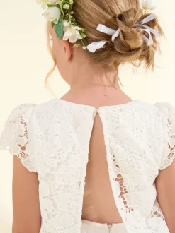 Angel & Rocket Cream Esme Lace Bodice Dress