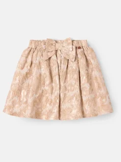Angel & Rocket Cream Etta Metallic Jacquard Skirt