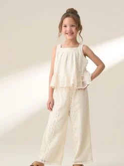 Angel & Rocket Cream Kinsley Jersey Crochet Top
