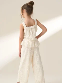 Angel & Rocket Cream Kinsley Jersey Crochet Top