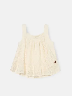 Angel & Rocket Cream Kinsley Jersey Crochet Top