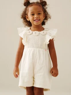 Angel & Rocket Cream Maci Crochet Playsuit