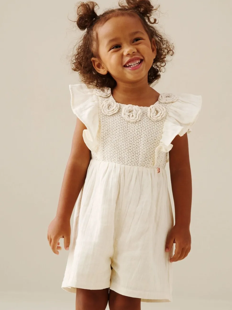 Angel & Rocket Cream Maci Crochet Playsuit