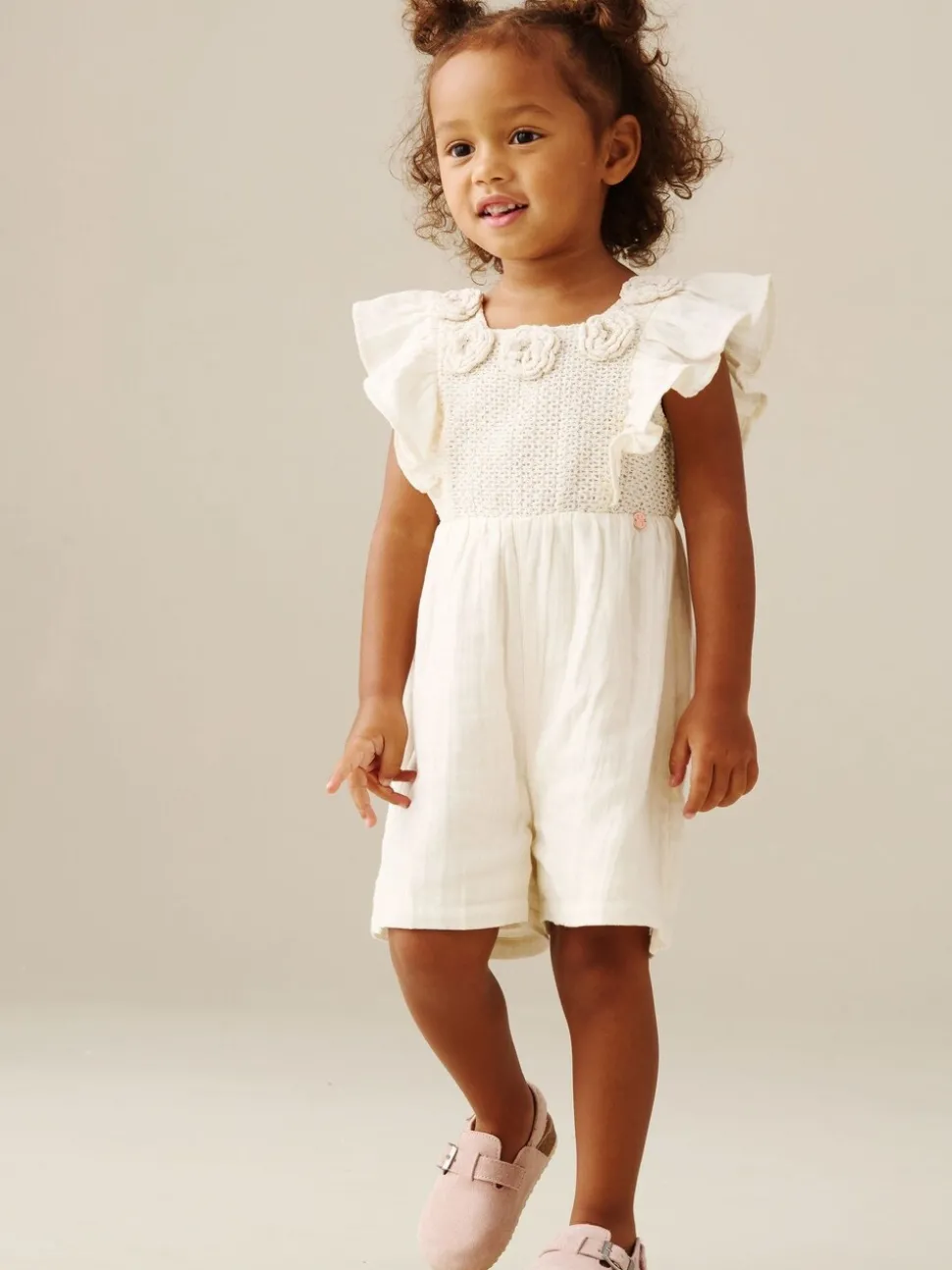 Angel & Rocket Cream Maci Crochet Playsuit