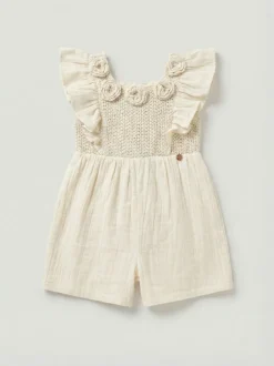 Angel & Rocket Cream Maci Crochet Playsuit