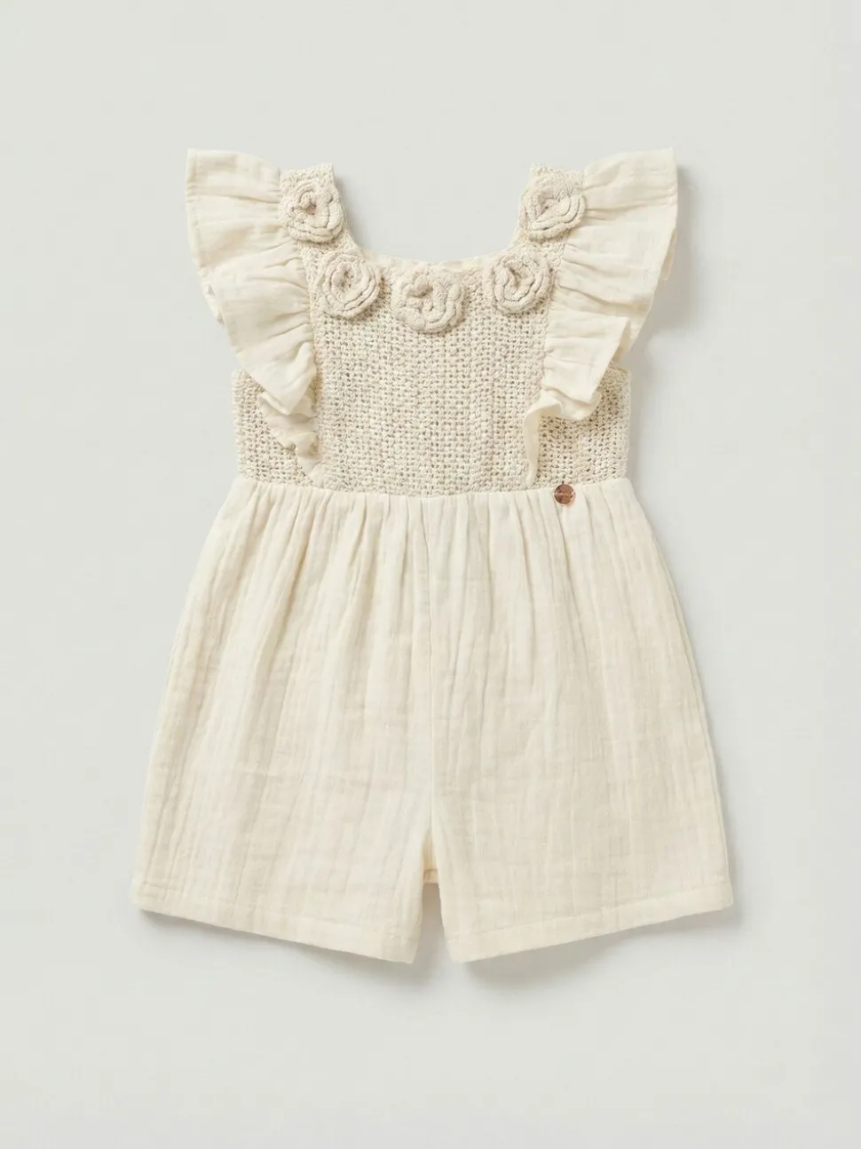 Angel & Rocket Cream Maci Crochet Playsuit