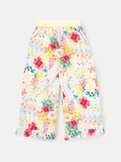 Angel & Rocket Cream Orla Multi Print Frill Hem Trousers