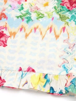 Angel & Rocket Cream Orla Multi Print Frill Hem Trousers