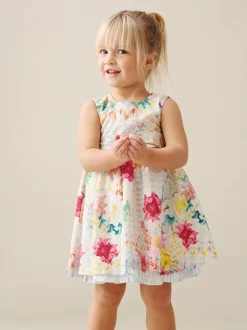 Angel & Rocket Cream Seren Printed Tie Waist Dress