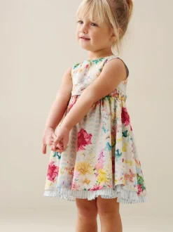 Angel & Rocket Cream Seren Printed Tie Waist Dress