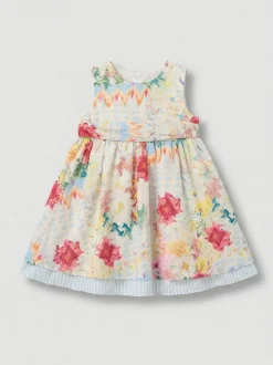 Angel & Rocket Cream Seren Printed Tie Waist Dress