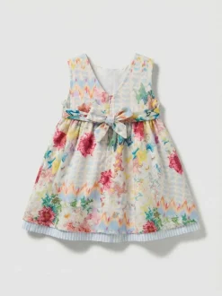 Angel & Rocket Cream Seren Printed Tie Waist Dress