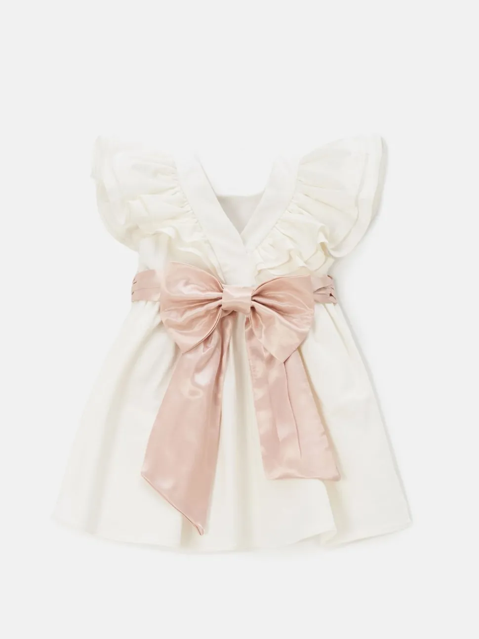 Angel & Rocket Cream Sylvie Sateen Sash Bow Dress