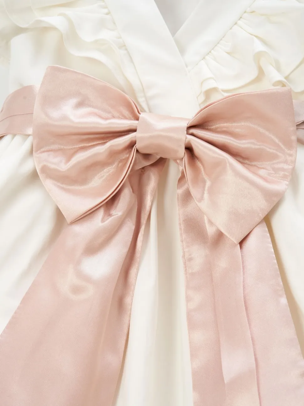 Angel & Rocket Cream Sylvie Sateen Sash Bow Dress