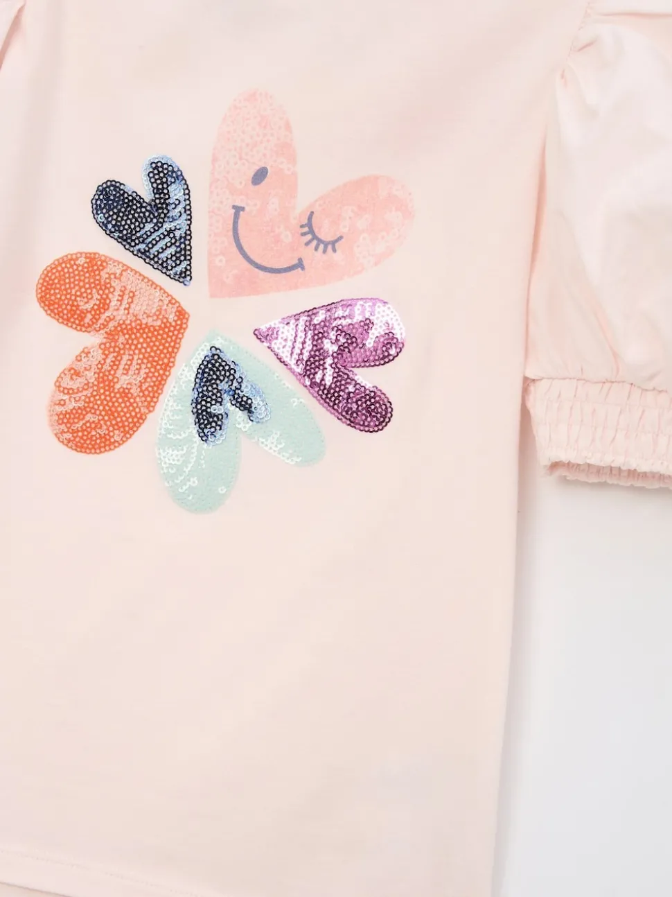 Angel & Rocket Fusia Pink Eve Ruffle Heart Puff Sleeve T-Shirt