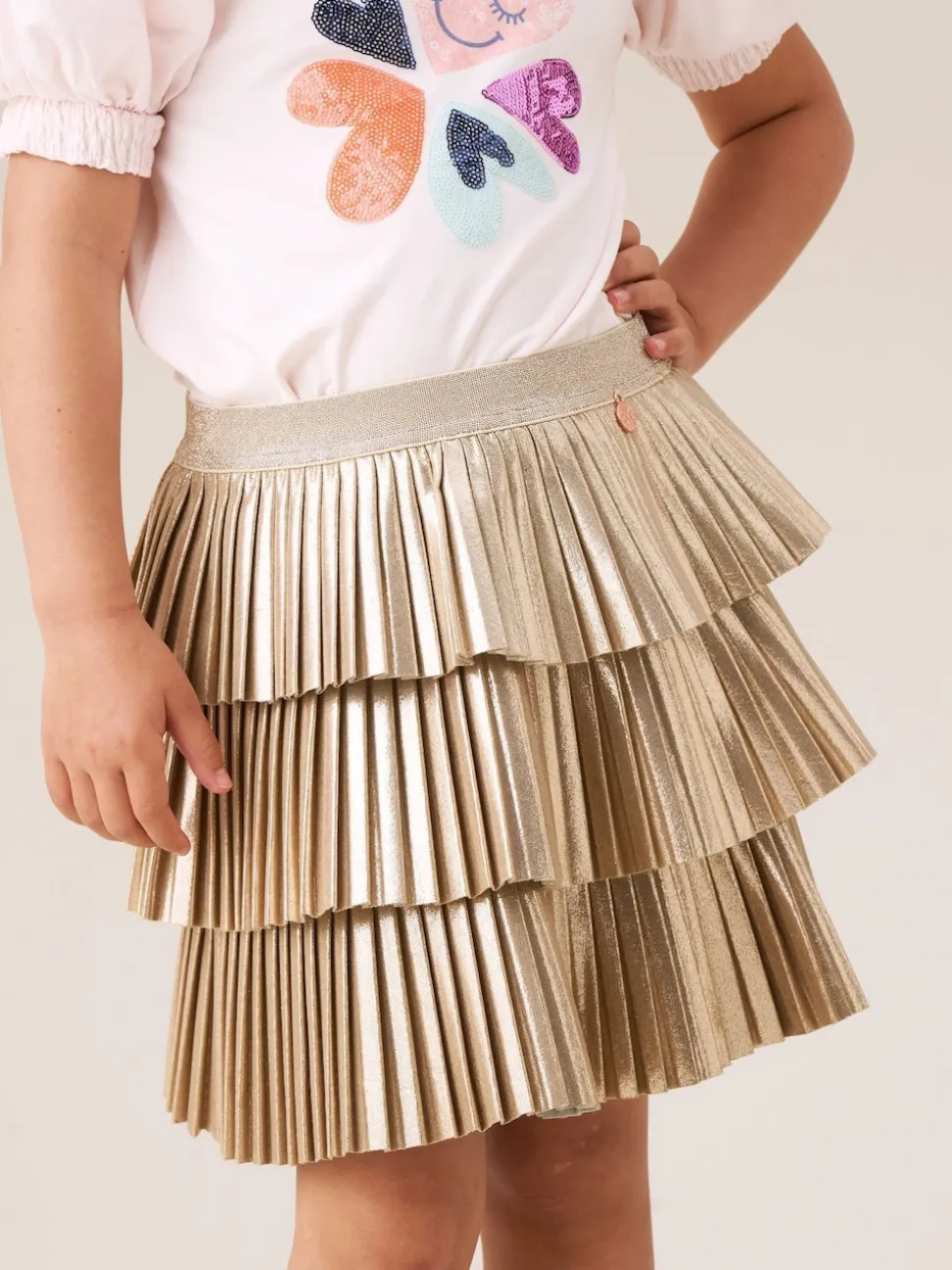 Angel & Rocket Gold Lucile Metallic Tiered Rara Skirt