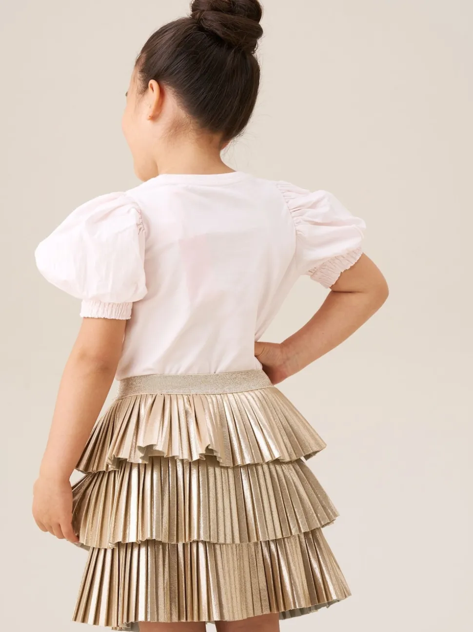 Angel & Rocket Gold Lucile Metallic Tiered Rara Skirt