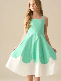Angel & Rocket Green Allegra Pink Scallop Swing Dress