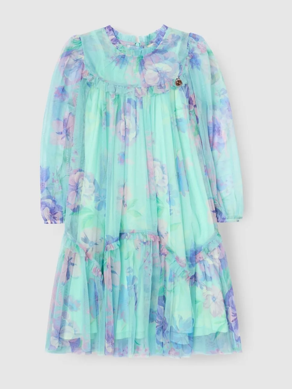 Angel & Rocket Green Beatrice Mesh Frill Dress