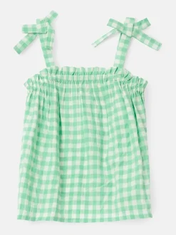 Angel & Rocket Green Connie Gingham Shirred Top