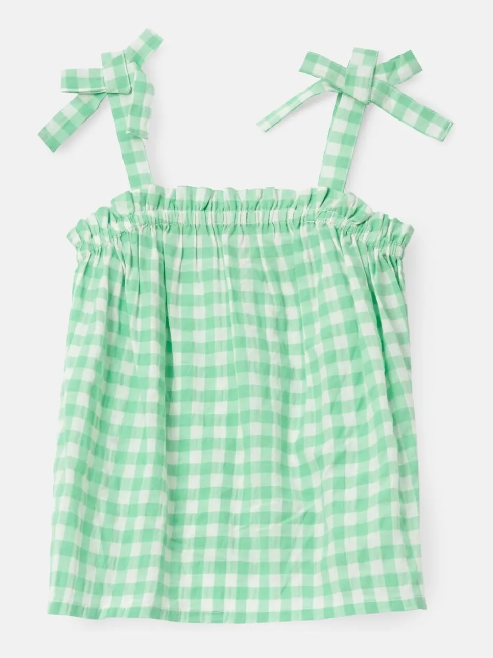 Angel & Rocket Green Connie Gingham Shirred Top