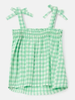 Angel & Rocket Green Connie Gingham Shirred Top