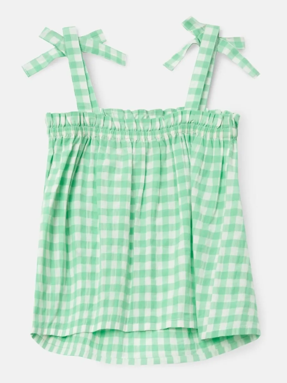 Angel & Rocket Green Connie Gingham Shirred Top