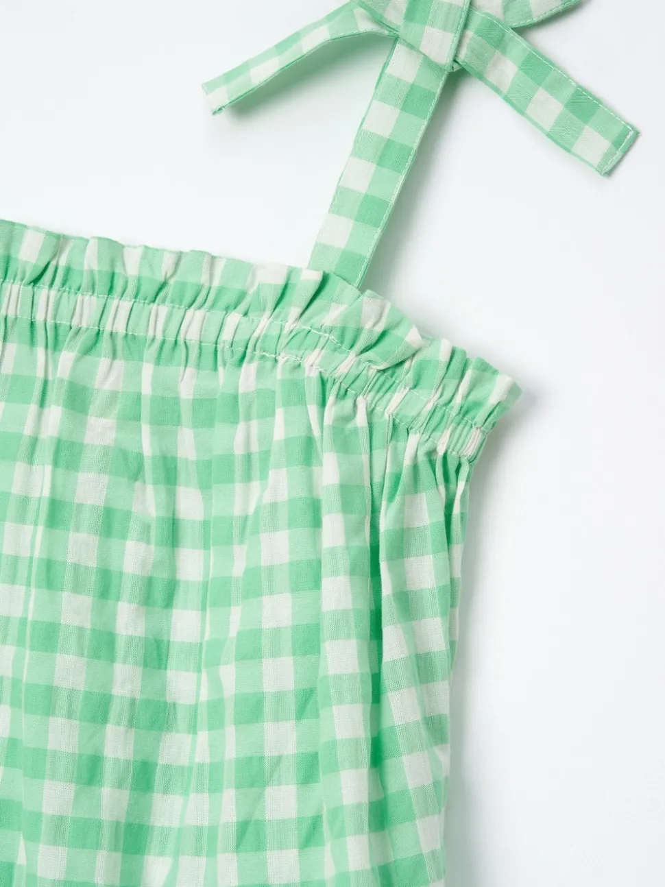 Angel & Rocket Green Connie Gingham Shirred Top