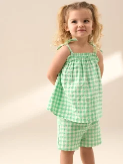 Angel & Rocket Green Connie Gingham Top and Shorts