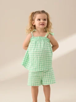 Angel & Rocket Green Connie Gingham Top and Shorts