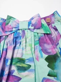 Angel & Rocket Green Darcy Mint Petal Print 100% Cotton Skirt