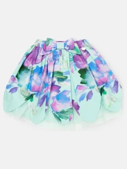 Angel & Rocket Green Darcy Mint Petal Print 100% Cotton Skirt
