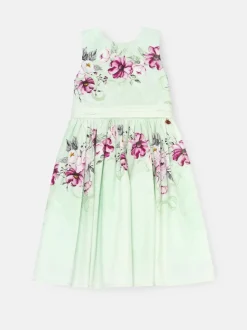 Angel & Rocket Green Elisa Print Bow Back Dress