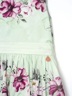 Angel & Rocket Green Elisa Print Bow Back Dress