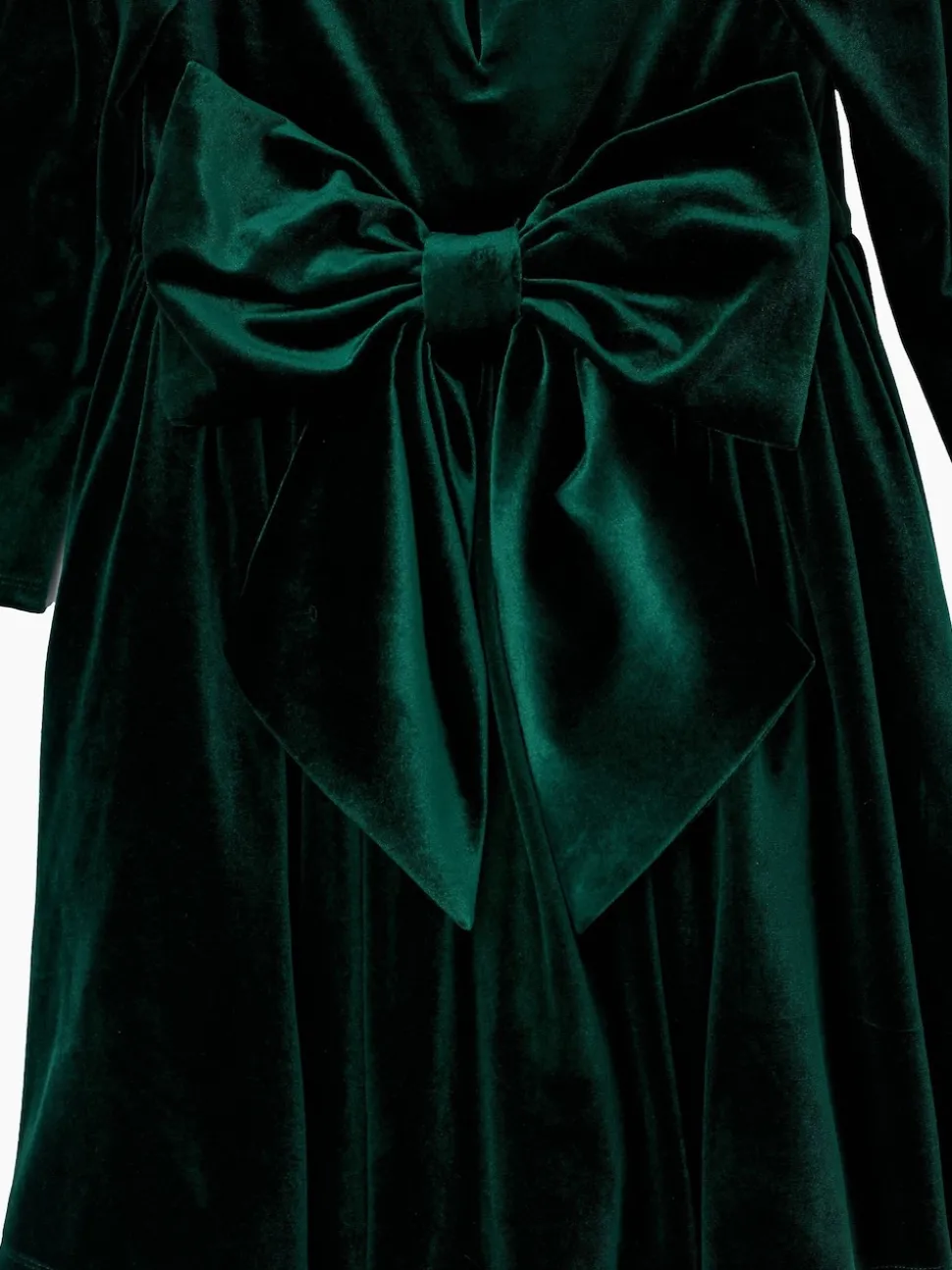 Angel & Rocket Green Grace Velvet Bow Back Dress