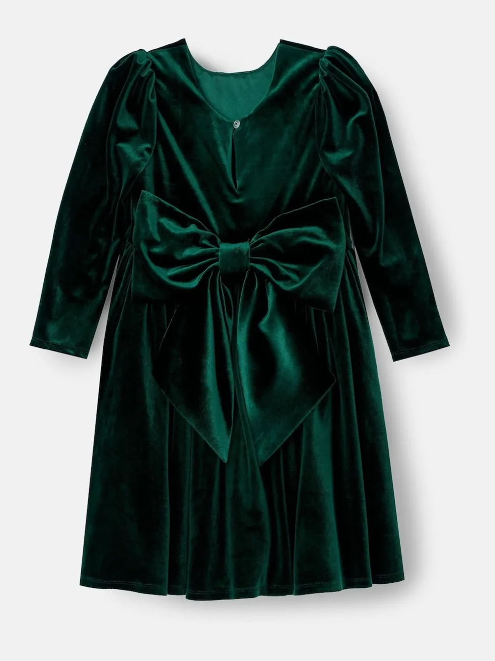 Angel & Rocket Green Grace Velvet Bow Back Dress