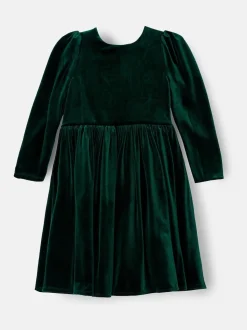 Angel & Rocket Green Grace Velvet Bow Back Dress