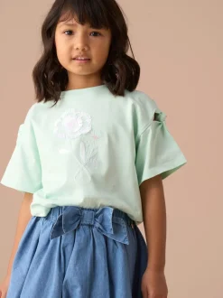 Angel & Rocket Green Leena Mint Tie Sleeve 100% Cotton Top